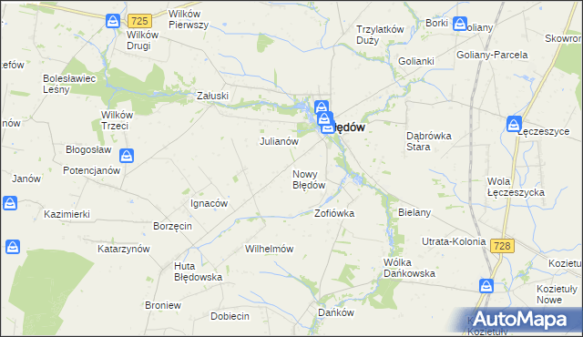 mapa Nowy Błędów, Nowy Błędów na mapie Targeo