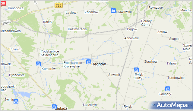 mapa Nowy Regnów, Nowy Regnów na mapie Targeo