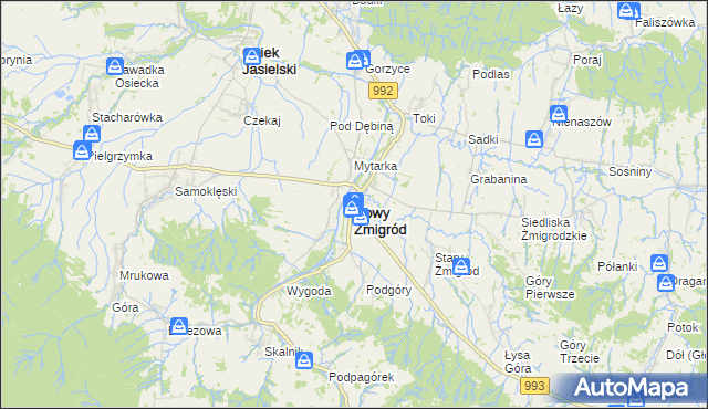 mapa Nowy Żmigród, Nowy Żmigród na mapie Targeo