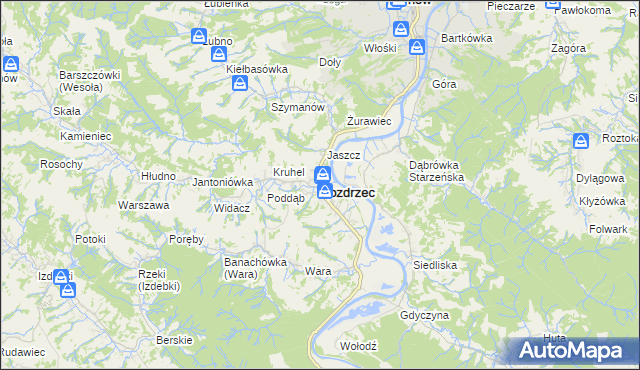 mapa Nozdrzec, Nozdrzec na mapie Targeo