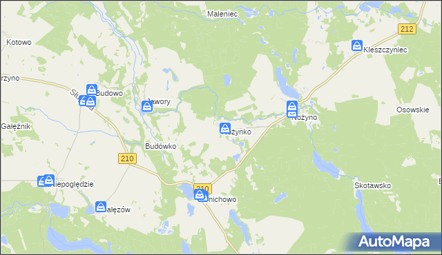 mapa Nożynko, Nożynko na mapie Targeo