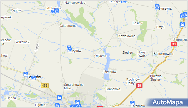 mapa Objazda gmina Namysłów, Objazda gmina Namysłów na mapie Targeo