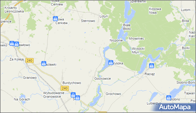 mapa Objezierze gmina Chojnice, Objezierze gmina Chojnice na mapie Targeo