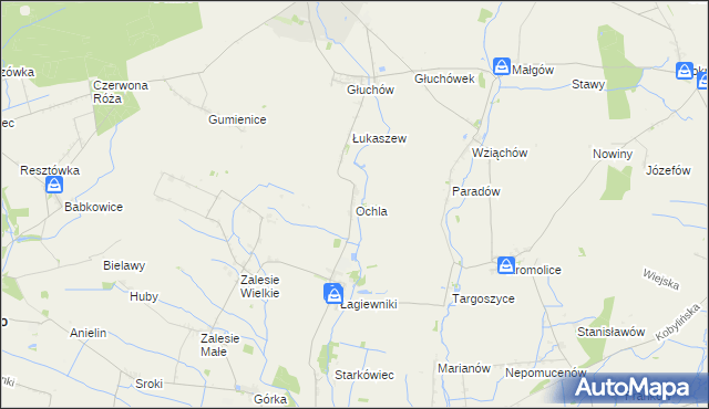 mapa Ochla, Ochla na mapie Targeo