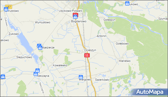 mapa Ocieszyn, Ocieszyn na mapie Targeo