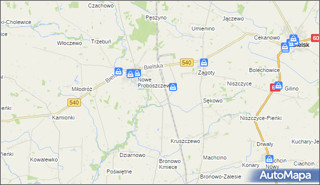 mapa Ogorzelice, Ogorzelice na mapie Targeo