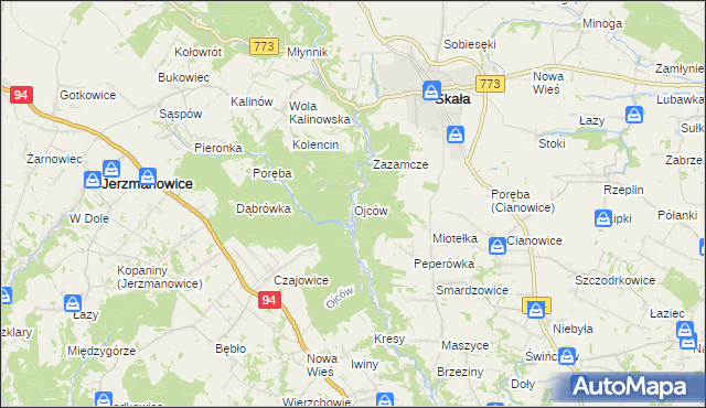 mapa Ojców, Ojców na mapie Targeo
