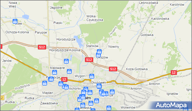 mapa Okszów, Okszów na mapie Targeo