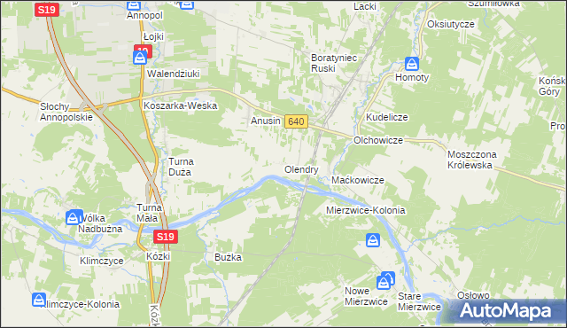 mapa Olendry gmina Siemiatycze, Olendry gmina Siemiatycze na mapie Targeo
