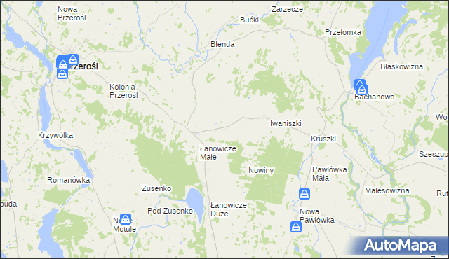 mapa Olszanka gmina Przerośl, Olszanka gmina Przerośl na mapie Targeo