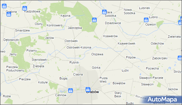 mapa Olszewa, Olszewa na mapie Targeo