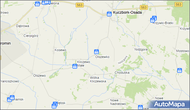 mapa Olszewko gmina Kuczbork-Osada, Olszewko gmina Kuczbork-Osada na mapie Targeo