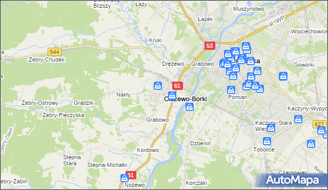 mapa Olszewo-Borki, Olszewo-Borki na mapie Targeo