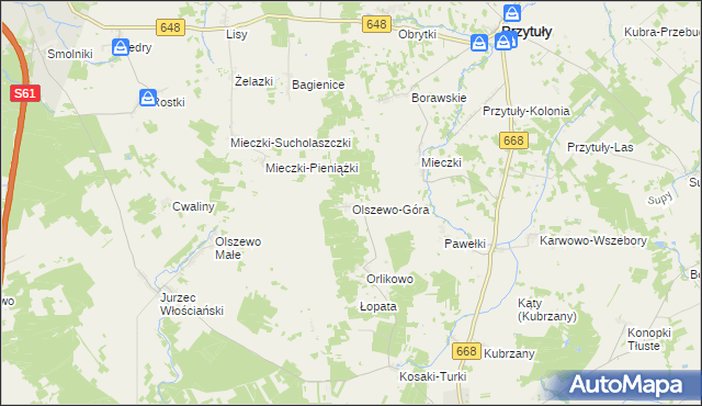 mapa Olszewo-Góra, Olszewo-Góra na mapie Targeo