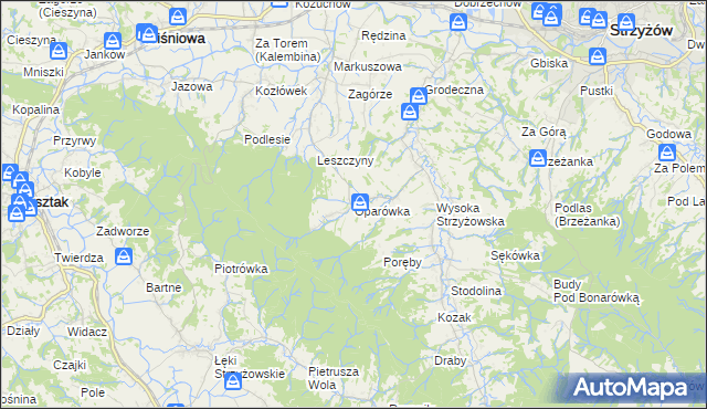 mapa Oparówka, Oparówka na mapie Targeo