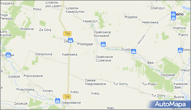 mapa Opatkowice Cysterskie, Opatkowice Cysterskie na mapie Targeo