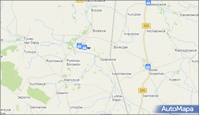 mapa Opatowice gmina Borów, Opatowice gmina Borów na mapie Targeo