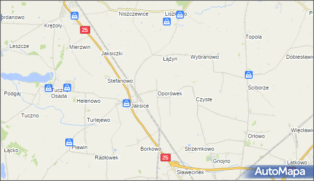 mapa Oporówek gmina Inowrocław, Oporówek gmina Inowrocław na mapie Targeo