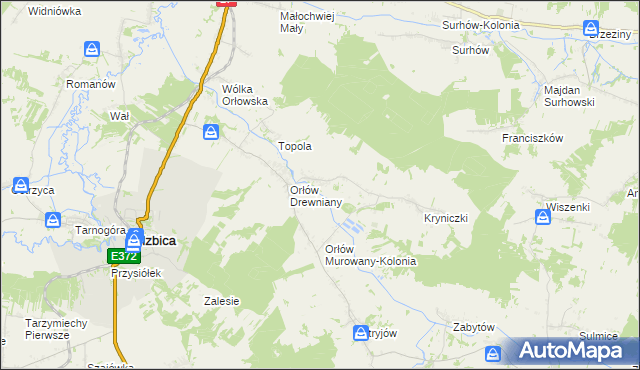 mapa Orłów Murowany, Orłów Murowany na mapie Targeo