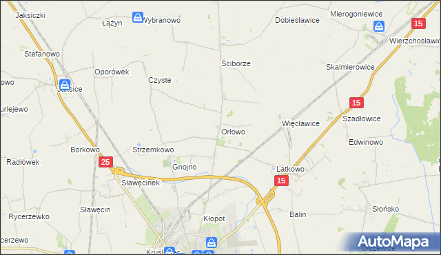 mapa Orłowo gmina Inowrocław, Orłowo gmina Inowrocław na mapie Targeo