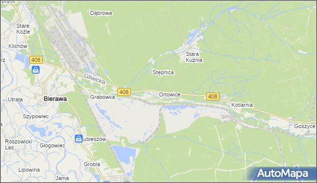 mapa Ortowice, Ortowice na mapie Targeo