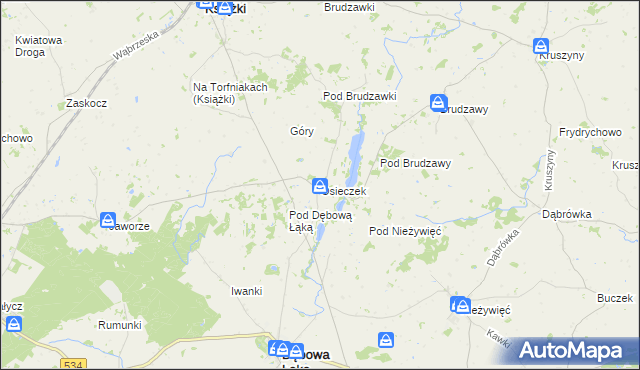 mapa Osieczek gmina Książki, Osieczek gmina Książki na mapie Targeo