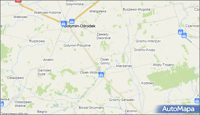 mapa Osiek Górny, Osiek Górny na mapie Targeo