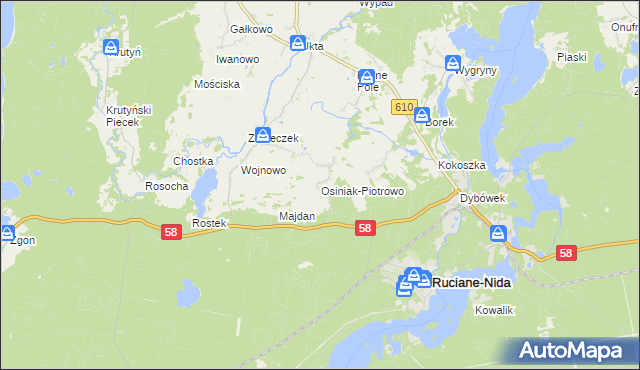 mapa Osiniak-Piotrowo, Osiniak-Piotrowo na mapie Targeo