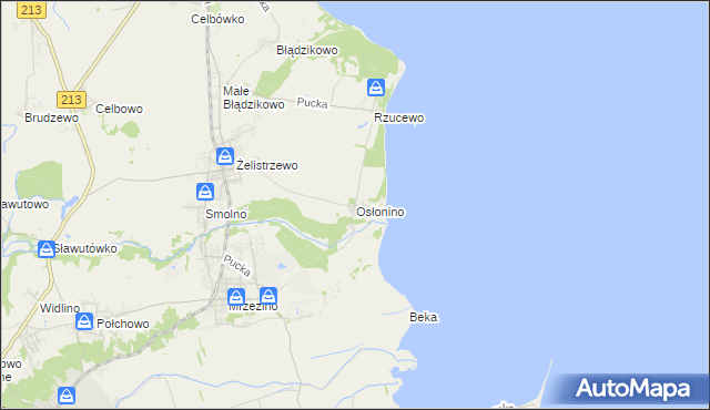 mapa Osłonino, Osłonino na mapie Targeo