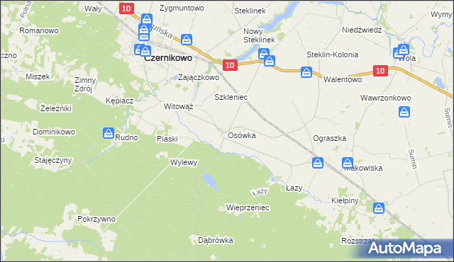 mapa Osówka gmina Czernikowo, Osówka gmina Czernikowo na mapie Targeo