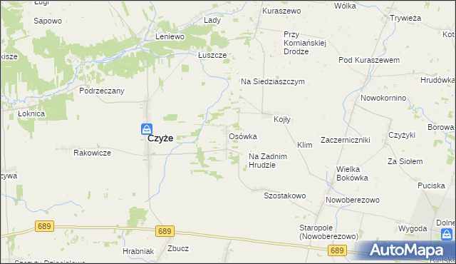 mapa Osówka gmina Czyże, Osówka gmina Czyże na mapie Targeo