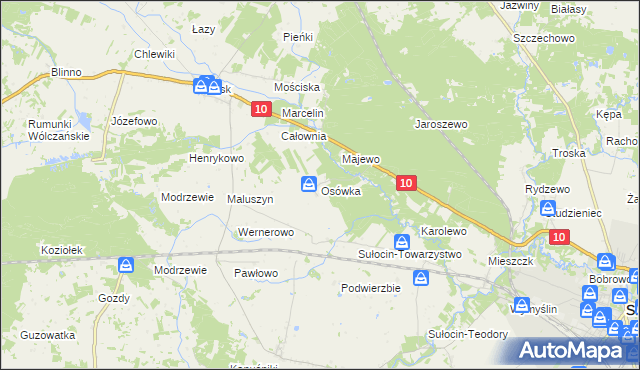 mapa Osówka gmina Sierpc, Osówka gmina Sierpc na mapie Targeo