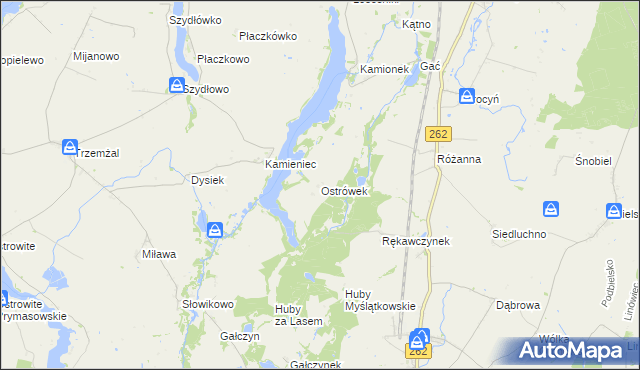 mapa Ostrówek gmina Orchowo, Ostrówek gmina Orchowo na mapie Targeo