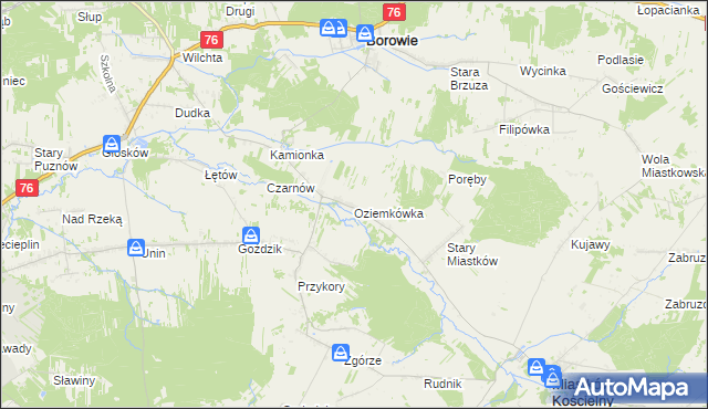 mapa Oziemkówka, Oziemkówka na mapie Targeo