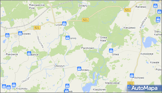 mapa Paczkowo gmina Kwidzyn, Paczkowo gmina Kwidzyn na mapie Targeo