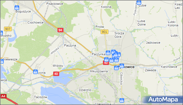mapa Paczynka, Paczynka na mapie Targeo