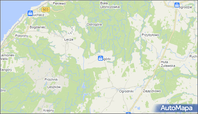 mapa Pagórki gmina Tolkmicko, Pagórki gmina Tolkmicko na mapie Targeo