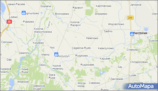 mapa Pagórki gmina Wierzbinek, Pagórki gmina Wierzbinek na mapie Targeo