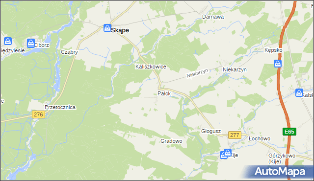 mapa Pałck, Pałck na mapie Targeo