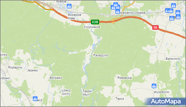mapa Paraszyno, Paraszyno na mapie Targeo