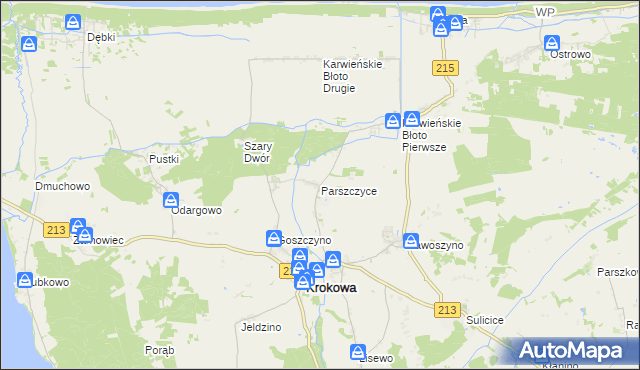 mapa Parszczyce, Parszczyce na mapie Targeo