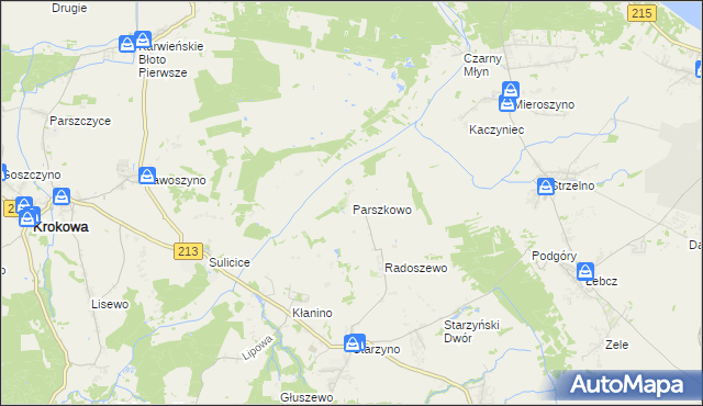 mapa Parszkowo, Parszkowo na mapie Targeo
