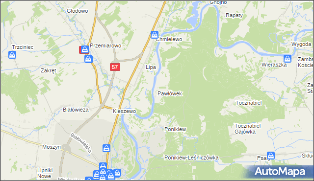 mapa Pawłówek gmina Pułtusk, Pawłówek gmina Pułtusk na mapie Targeo