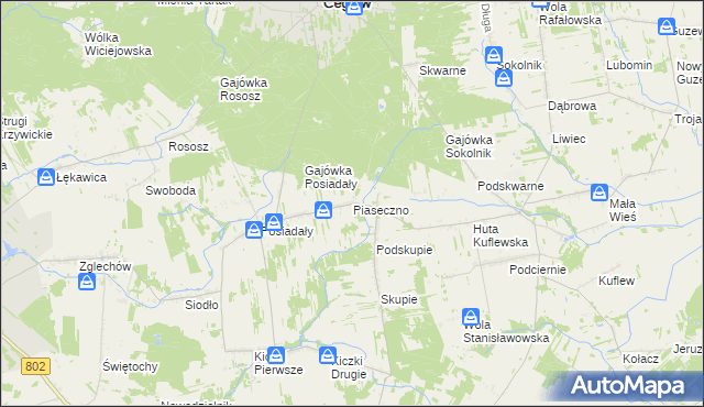 mapa Piaseczno gmina Cegłów, Piaseczno gmina Cegłów na mapie Targeo