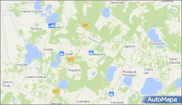 mapa Piaseczno gmina Ludwin, Piaseczno gmina Ludwin na mapie Targeo
