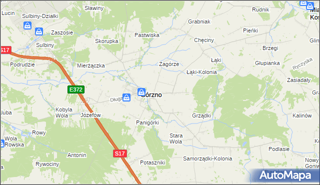 mapa Piaski gmina Górzno, Piaski gmina Górzno na mapie Targeo