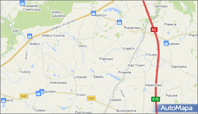 mapa Piątkowo gmina Lisewo, Piątkowo gmina Lisewo na mapie Targeo