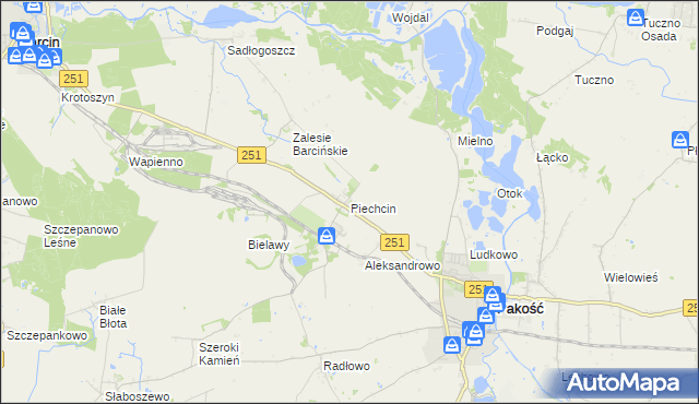 mapa Piechcin, Piechcin na mapie Targeo