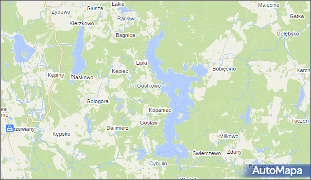 mapa Pieczyska gmina Polanów, Pieczyska gmina Polanów na mapie Targeo