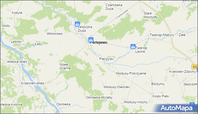 mapa Pieczyski, Pieczyski na mapie Targeo